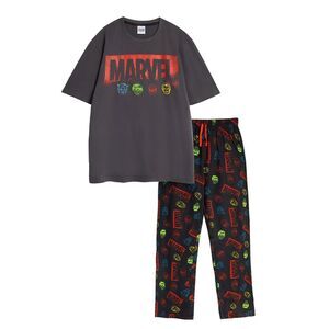 Marvel Avengers Mens Logo Short-Sleeved Long Pyjama Set / Multicolored